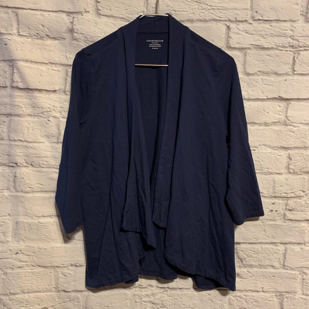 3/$35 Charter club 1X navy blue open cardigan top